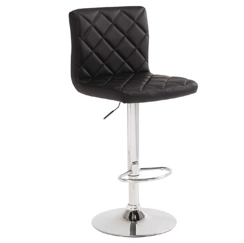 Adjustable PU Leather Barstool -Black  Chrome# 604